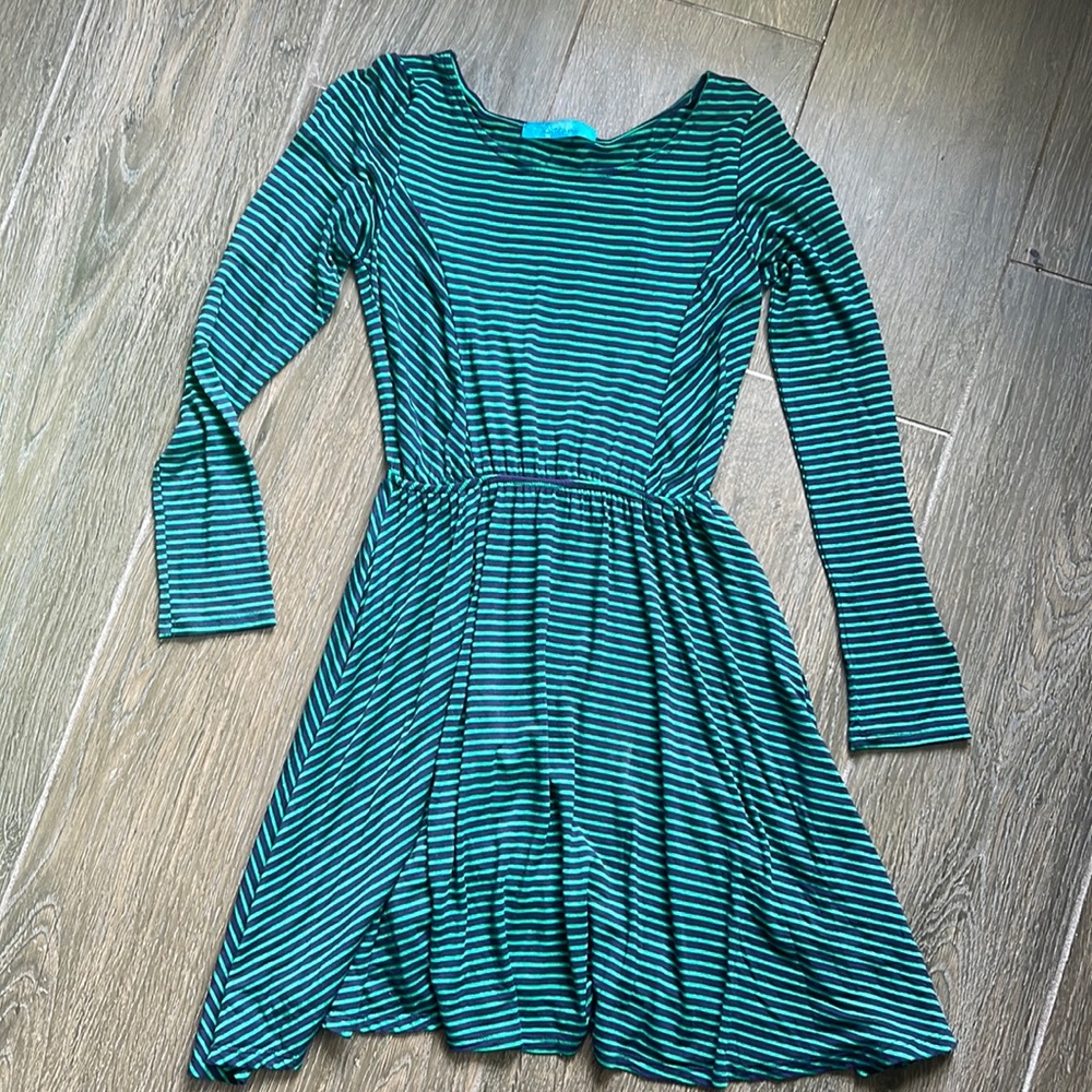 Long sleeve striped skater dress
